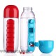 Wasserflasche mit Pillendose Tägliche Organizer Trinkflaschen 600ml Sport Pillen