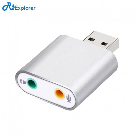 Aluminum USB Soundkarte hifi 7.1 kanal externe USB zu Buchse 3,5mm Kopfhörer Sound Adapter für Laptop / Notebook Studio Aufnahme