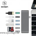 USB-C Aluminium 4K USB C Hub HDMI Typ C Hub 3.0-Teiler-Adapter TF Micro SD-Kartenleser für imac für MacBook Pro 