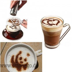 16 Stück Kaffee Kakao Streuer Vorlagen - Stencil Filter Kaffeemaschine Cappuccino Kaffee Barista Streuen 